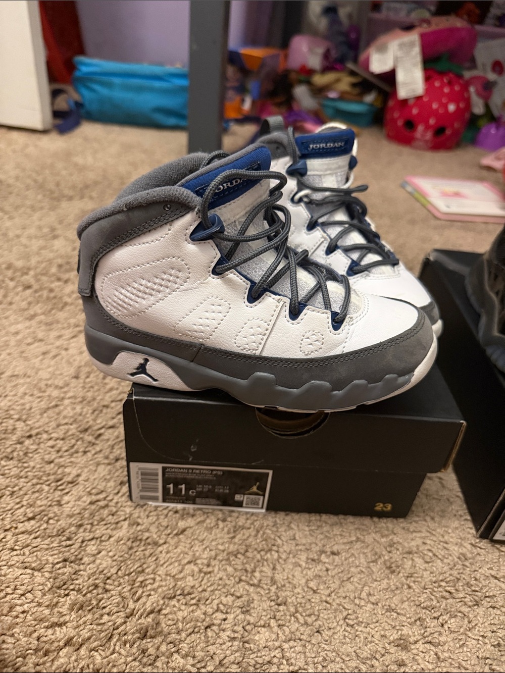 Jordan Kids White and Gray High-Top Sneakers